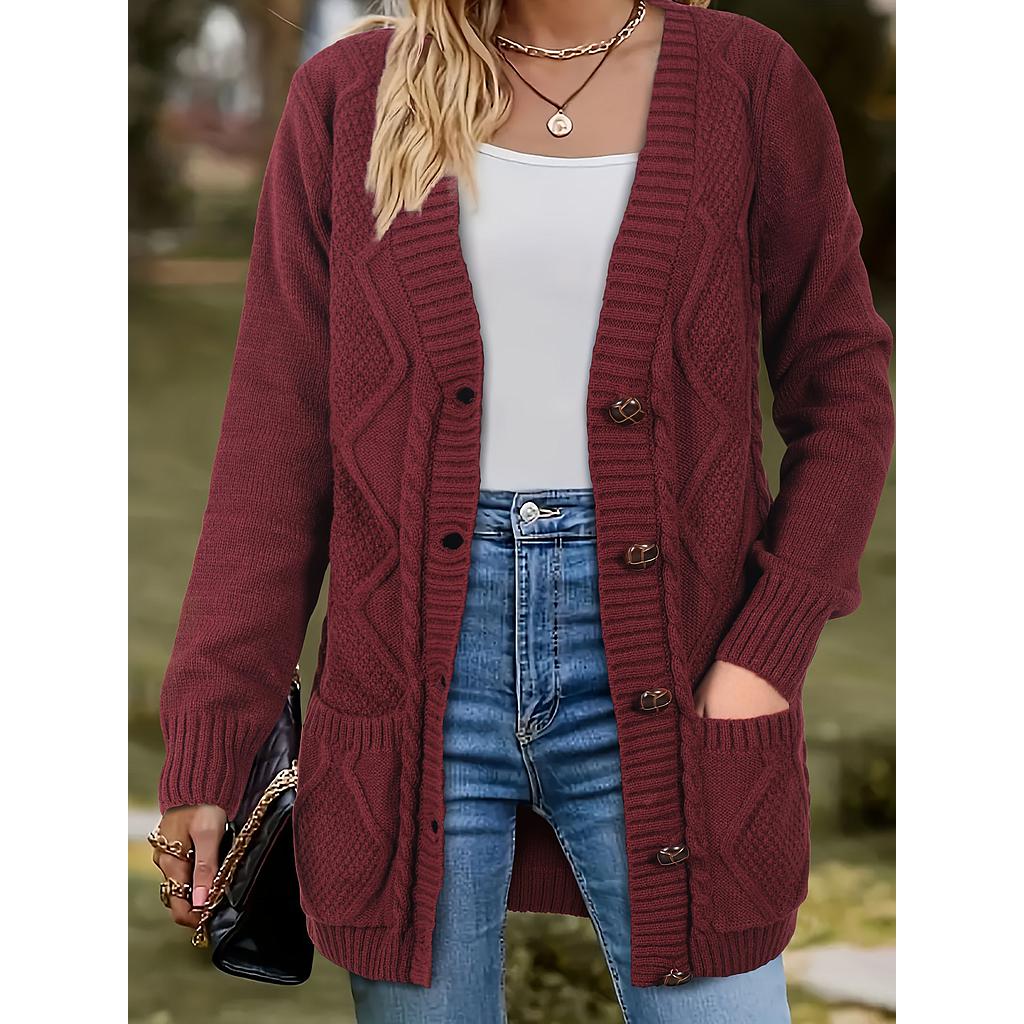 Button Down Cardigan Coat With Pockets