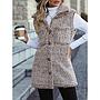 Sleeveless Teddy Vest, Casual Button Front Solid Versatile Vest